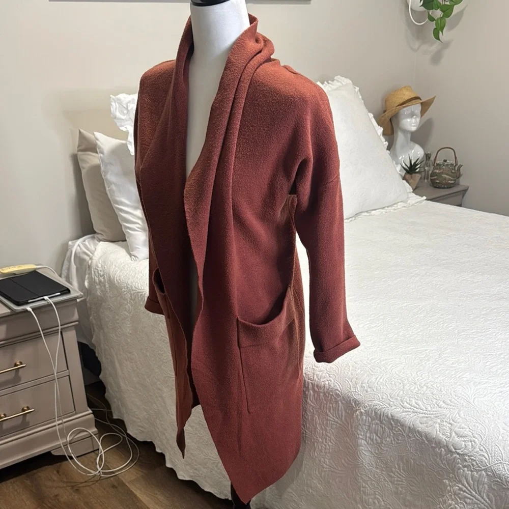 Rust Open Front Cardigan - Picture 2 of 4